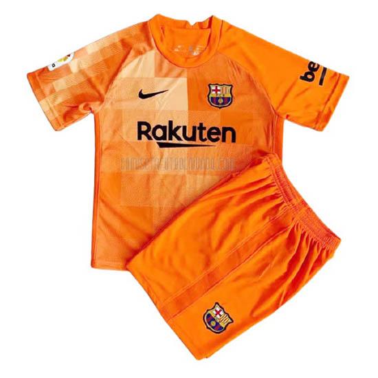 camiseta del barcelona del niños portero naranja 2021-2022